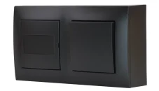 Nástěnný blok s vypínačem - 1x vypínač ř.1 (jednopólový) + 1x zaslepovací kryt (volné pole), barva černá matná