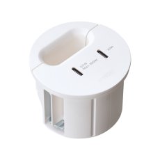 Vestavná stolní USB-C nabíječka Flash 60, 2× USB-C PD 100 W, kabelová průchodka, kabel 1.5 m, bílá matná