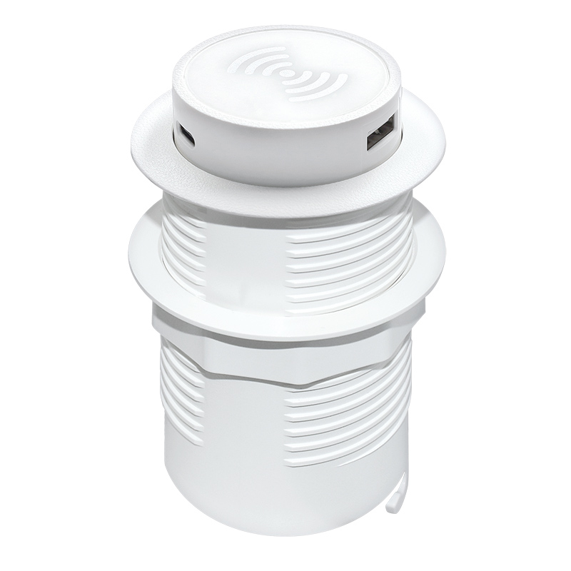 Bezdrátová výsuvná nabíječka 15W + USB A+C 20W PD, barva bílá