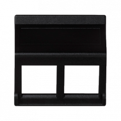 Kryt dátovej zásuvky K45 pre adaptéry MD dvojitý bez krytu uhlový 45 × 45 mm grafitovo sivý