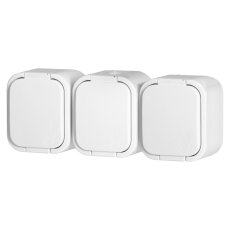 Trojzásuvka na omítku 3x 250V s krytem, NT-316, IP54, barva bílá