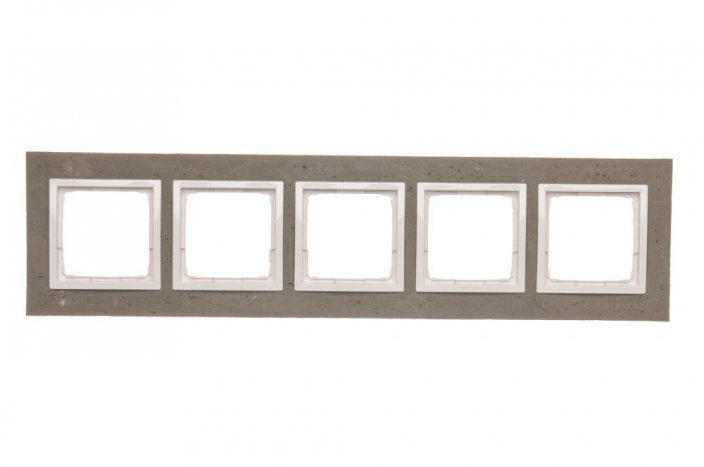 Betonový rámeček 5-násobný tmavý beton/bílá