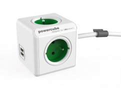 Zásuvka PowerCube EXTENDED USB s káblom 1,5m zelená