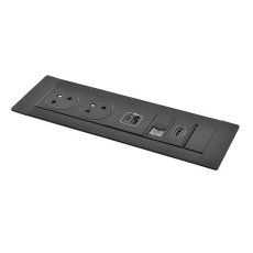 Zapuštěný blok INCARA Multilink (horizontální verze), 2x zásuvka 250V Surface, 1x dvojitá USB A+C nabíječka, 1x RJ45, 1x HDMI, kabel 2m, barva černá