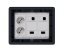 Podlahová zásuvka 2x 250V/16A (zásuvka bílá), 2x RJ45 cat.6, 2x HDMI, plné víko, barva boxu grafitová, s pouzdrem pro lité podlahy