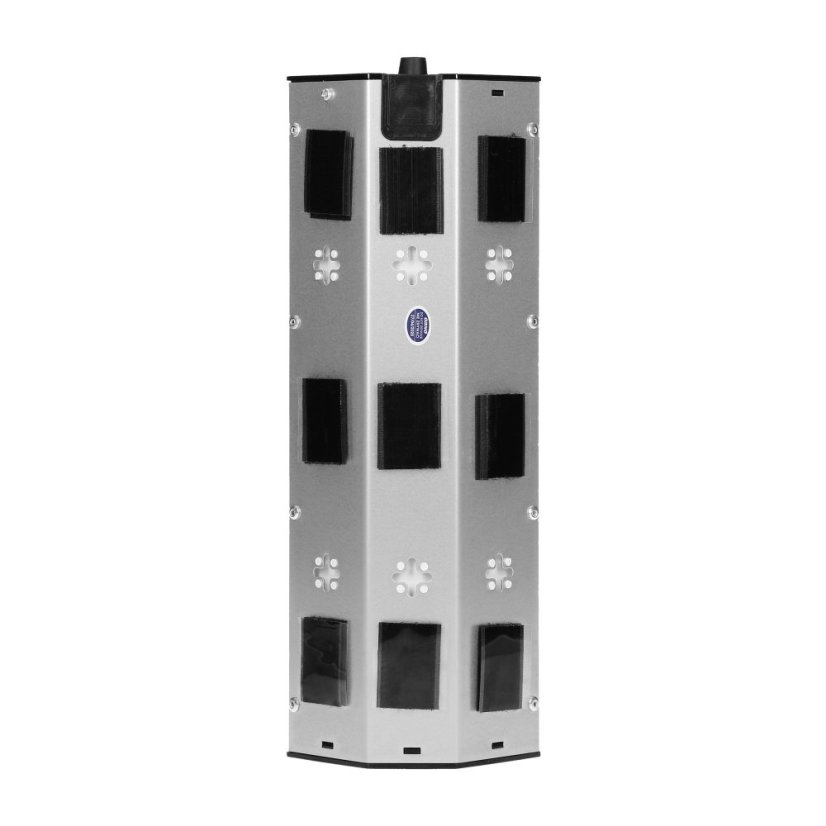 Nerezový rohový blok 3x 230V s 2x USB nabíječkou, bez kabelu