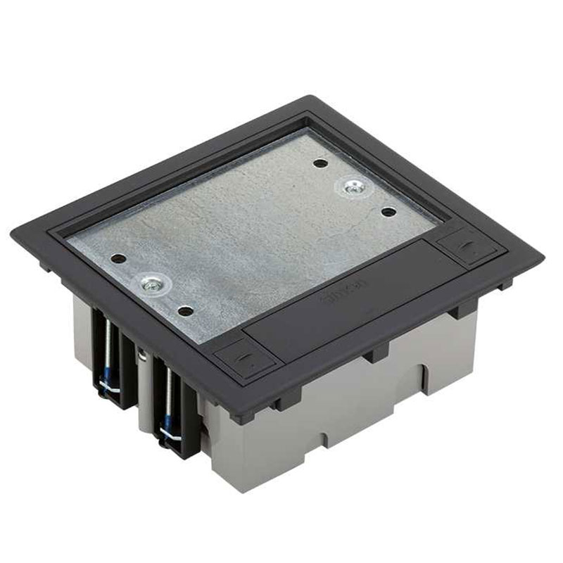 Podlahová zásuvka 2x 250V/16A, 4x RJ45 cat.6, barva grafitově-šedá, pro lité podlahy