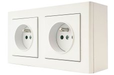 Zásuvka na stenu SONATA, 2x 250V/16A, farba biela matná