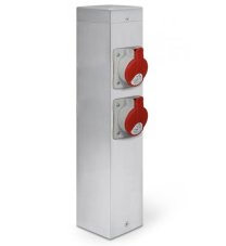 Nerezový zásuvkový stĺpik 2x 400 V (typ 1653), výška 50 cm