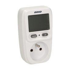 Merač spotreby energie s LCD displejom, farba biela