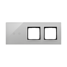Moduly s dotykovým panelem 3 2 horizontální dotykové pole, otvor pro příslušenství Simon 54, otvor pro příslušenství Simon 54, bouřková/stříbro