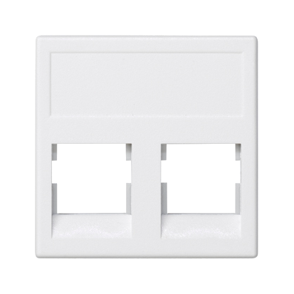 Kryt dátovej zásuvky K45 keystone dvojitý bez krytu plochý univerzálny 45 × 45 mm čisto biely