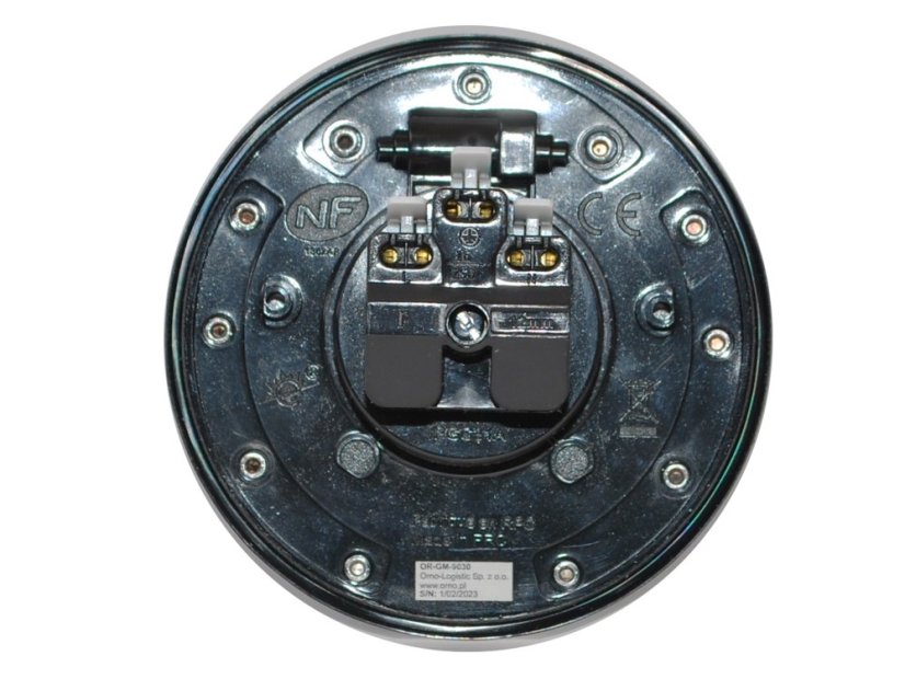 Hermeticky uzatvárateľná guľatá zásuvka 1x 230V, krytie IP55, nerezová oceľ