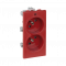 Dvojzásuvka CIMA s uzemňovacím kolíkom so signalizáciou napätia 16A 250V skrutkové svorky 108 × 52 mm červená