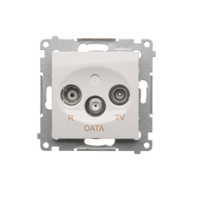 Anténna zásuvka R+TV+DATA (zariadenie s krytom), 1x vstup: 5÷862 MHz, Simon 54, farba biela