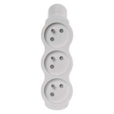 Zásuvka samostatná 3x 250V, pre kábel, farba biela