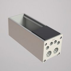 Základna hliníková Ofiblok Compact, pro 2 moduly K45, s přípojným krytem, se šedou grafitovou záslepkou
