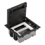 Podlahová zásuvka 2x 250V/16A, 4x RJ45 cat.6, barva grafitově-šedá, pro lité podlahy
