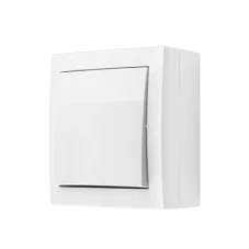 Spínač jednopólový (přístroj s krytem), IP44, řazení 1, 10 A / 250 V~, šroubové svorky, Aquaclick, barva bílá