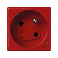 Zásuvka K45 DATA s uzemňovacím kolíkom so signalizáciou napätia 16A 250V skrutkové svorky 45 × 45 mm červená