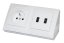 Rohová zásuvka 1x 250V / 16A + 2x USB nabíjačka, farba biela lesklá, bez kábla