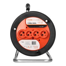 Prázdná kabelová cívka, 4x2P+E, 16A, 230V, IP20, barva černo-oranžová