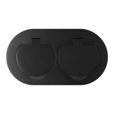 Hermetická zásuvka oválná, 2x 230V, IP55, pod omítku, barva černá