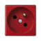Zásuvka K45 s uzemňovacím kolíkem se signalizací napětí 16A 250V šroubové svorky 45×45mm červený