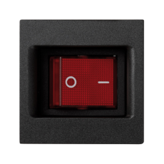 Dvojpólový spínač, posun 2 K45 s pripojením signálu farba: červená 16AX 250V 45×45mm grafitová sivá