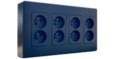 Nástěnný box S500, 8x zásuvka 250V, barva antracitová