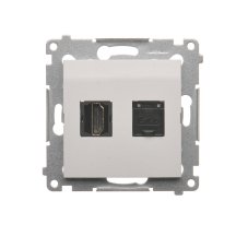 Zásuvka HDMI + dátová RJ45 cat. 6 (zariadenie s krytom), Simon 54, farba biela