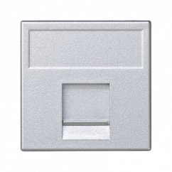 Kryt datové zásuvky K45 keystone jodnoduchá plochá univerzální s krytem 45×45mm hliník