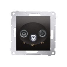 Anténna zásuvka R+TV+SAT terminál (zariadenie s krytom), 1x vstup: 5 MHz÷2,4 GHz, Simon 54, farba antracitová metalizovaná