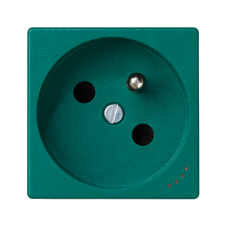 Zásuvka K45 s uzemňovacím kolíkom s indikáciou napätia 16A 250V skrutkovacia svorka 45 × 45 mm zelená