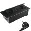 Zásuvka výklopná 2 x 230V + 2x USB A+C nabíječkou 5V, IP20, max. příkon 3680W, délka kabelu 1.5 m, barva černá