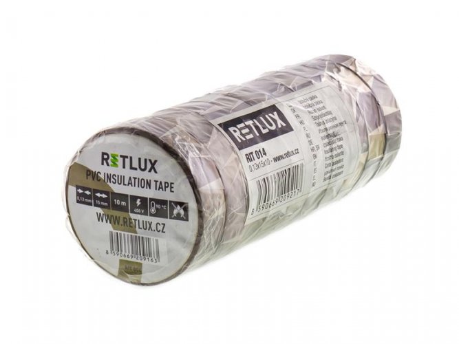 PVC izolačná páska 15/10m hnedá RETLUX RIT 014 10ks