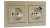Zásuvky v rámčeku pod omietku, 2x 230V/16A + 1x USB nabíjačka, farba zlatá