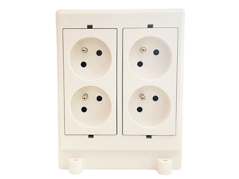 Dvoustranná minivěž, 4x zásuvka 230V, pro montáž na podlahu