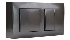 Nástěnný blok s vypínači - 1x vypínač ř.1 (jednopólový) + 1x dvojitý vypínač ř.5 (lustrák), barva antracitová metalíza