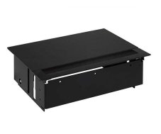 Výklopný blok Mediaport Cover, 3x zásuvka 230V + 1x USB A + C nabíjačka + 2x port RJ45, kábel 2m, farba čierna matná