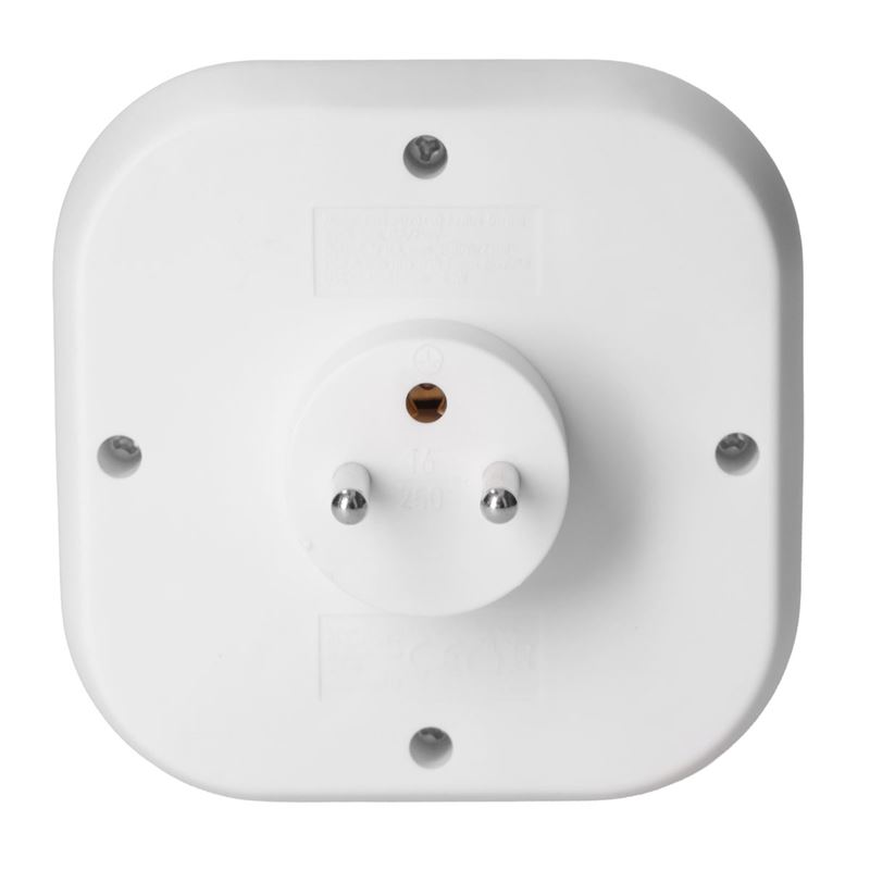 Rozbočka do zásuvky 3x 16A, USB A+C s rychlonabíječou 20W PD, bílá