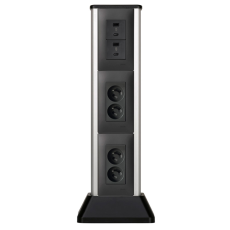 Hliníkový stĺpik MINI, 4x zásuvka 250V, 2x USB A+C nabíjačka, pre montáž na podlahu