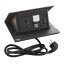 Pop-up blok INCARA 1x zásuvka 250V surface, 1x RJ45 cat.6, 1x HDMI 2.0 + montážní rám, barva černá, kabel 2m