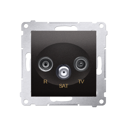 Anténna zásuvka R+TV+SAT terminál (zariadenie s krytom), 1x vstup: 5 MHz÷2,4 GHz, Simon 54, farba antracitová metalizovaná