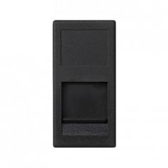 Kryt datové zásuvky K45 ITT CANNON jodnoduchá plochá s krytem 45×22,5mm grafitově-šedá