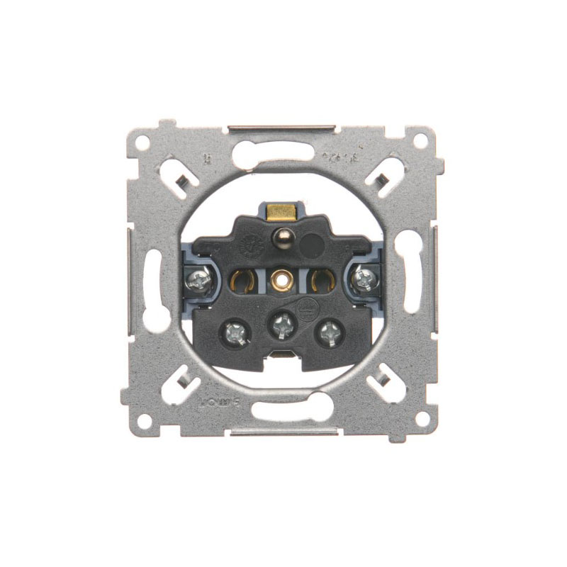 Rohová zásuvka 1x 250V/16A + 2x port RJ45, cat.6 (černé, bez krytek proti prachu), barva bílá lesklá, bez kabelu