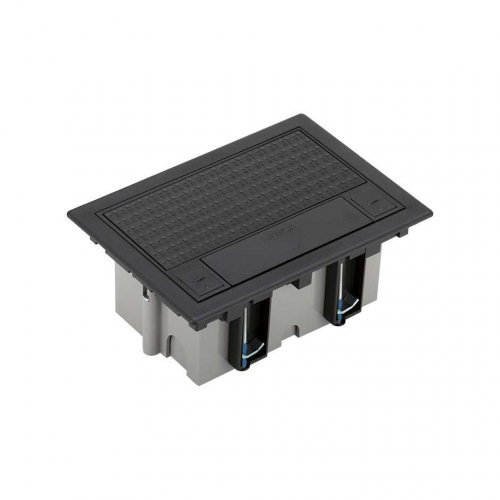 Podlahová zásuvka SF 187x132 mm, 1x 250V/16A (zásuvká bílá), s víkem, barva boxu grafit, pro zvýšené podlahy