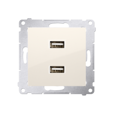 Nabíjačka USB 2x (zariadenie s krytom), 2x USB typu A, Simon 54, farba krémová