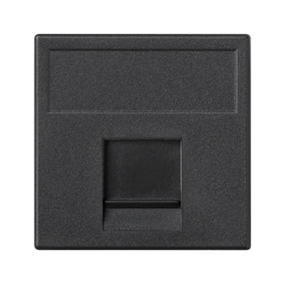 Kryt datové zásuvky K45 ITT CANNON jodnoduchá plochá s krytem 45×45mm grafitově-šedá