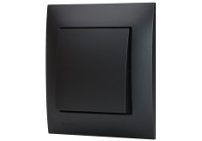 Vypínač (spínač) s jednou klapkou v rámečku, instalace pod omítku, řazení č. 1/6/7 dle výběru, barva černá